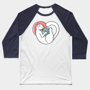 Sleeping Hearty Cat Baseball T-Shirt